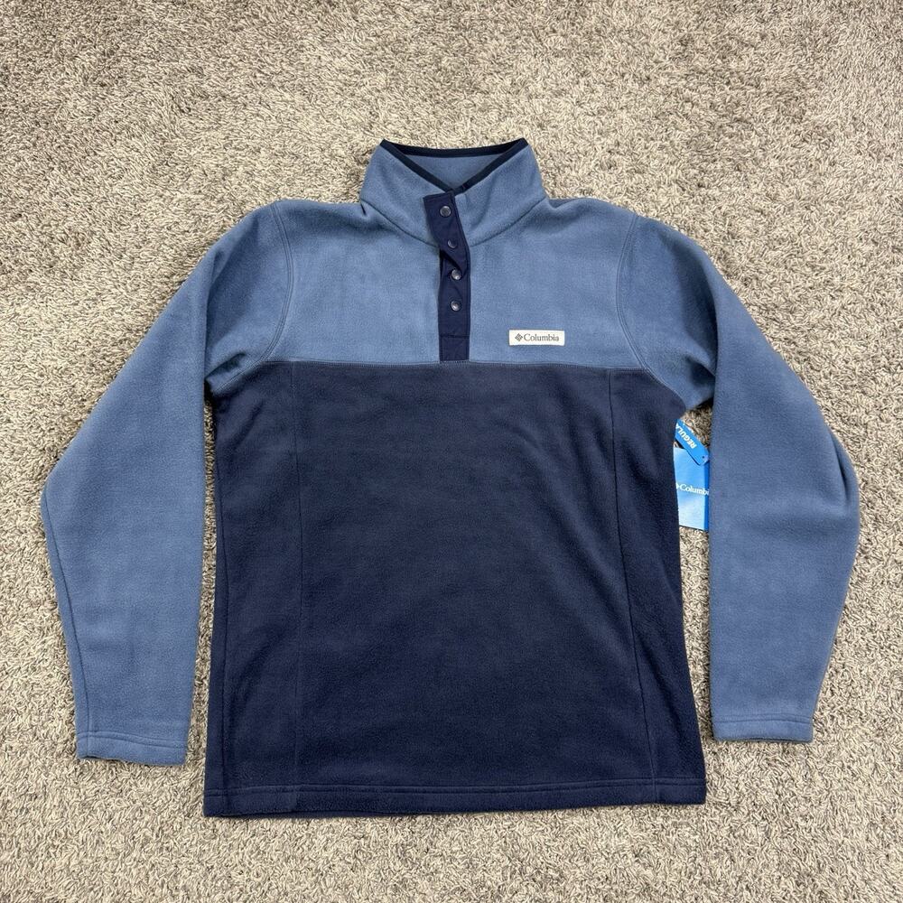 Columbia Men's Steens Mountain Half Snap Fleece Pullover Jacket Blue Size S